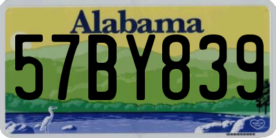 AL license plate 57BY839