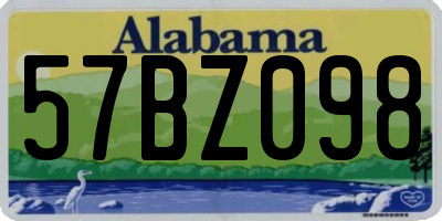 AL license plate 57BZ098