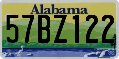AL license plate 57BZ122