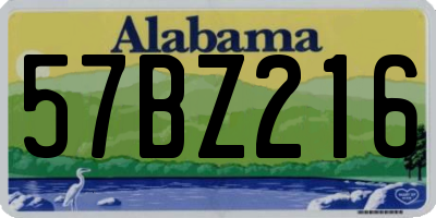 AL license plate 57BZ216
