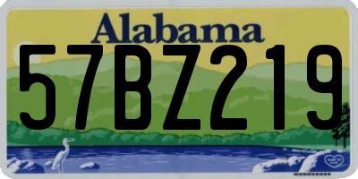 AL license plate 57BZ219