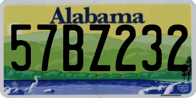 AL license plate 57BZ232