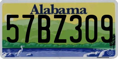 AL license plate 57BZ309