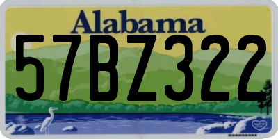 AL license plate 57BZ322