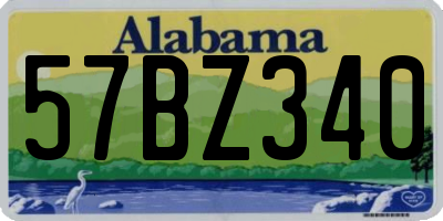 AL license plate 57BZ340