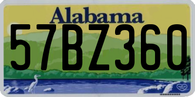 AL license plate 57BZ360