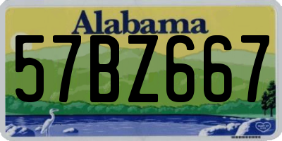 AL license plate 57BZ667