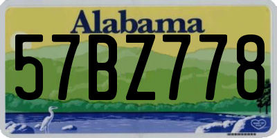 AL license plate 57BZ778