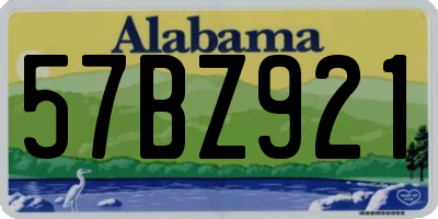 AL license plate 57BZ921