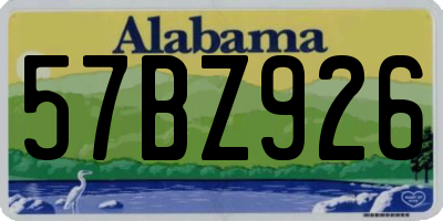 AL license plate 57BZ926