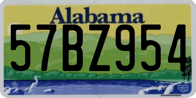 AL license plate 57BZ954