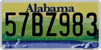 AL license plate 57BZ983