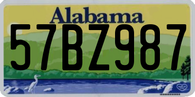 AL license plate 57BZ987