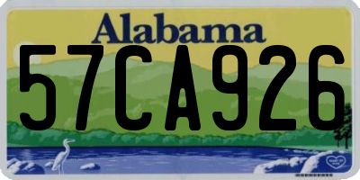 AL license plate 57CA926