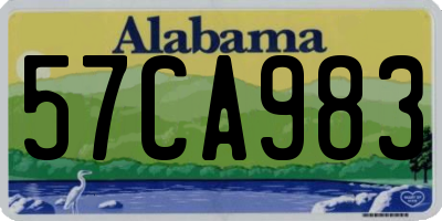AL license plate 57CA983