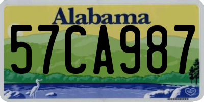 AL license plate 57CA987