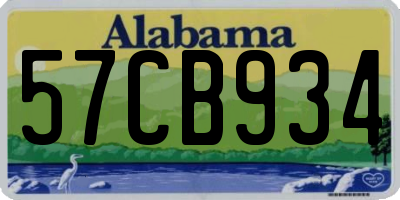 AL license plate 57CB934