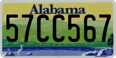 AL license plate 57CC567