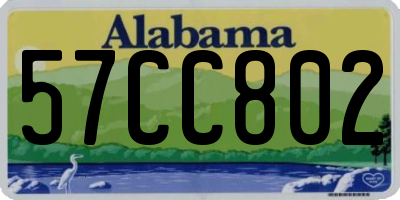 AL license plate 57CC802