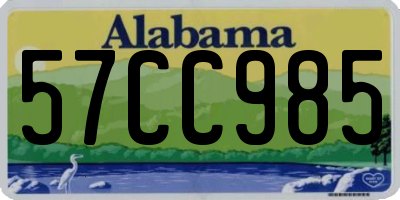 AL license plate 57CC985