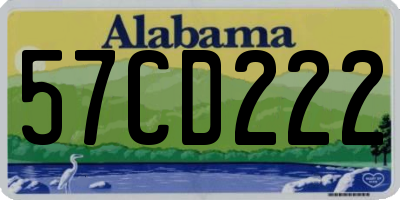 AL license plate 57CD222