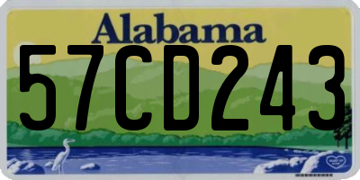 AL license plate 57CD243