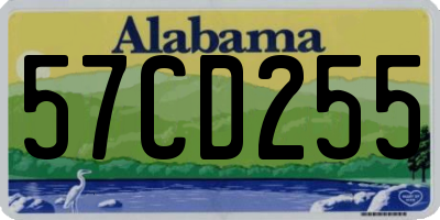 AL license plate 57CD255
