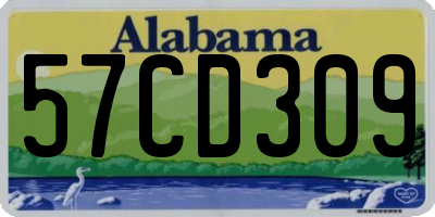 AL license plate 57CD309