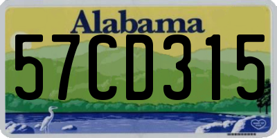 AL license plate 57CD315