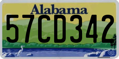 AL license plate 57CD342