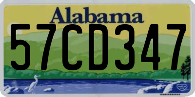 AL license plate 57CD347