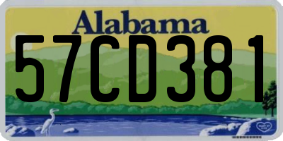 AL license plate 57CD381