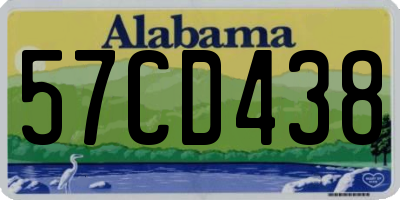 AL license plate 57CD438