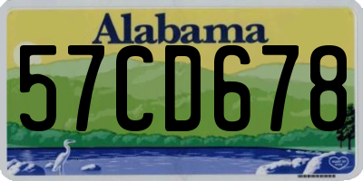 AL license plate 57CD678