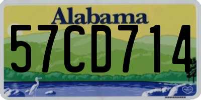 AL license plate 57CD714