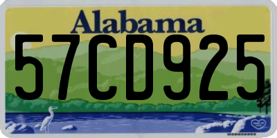 AL license plate 57CD925