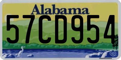 AL license plate 57CD954