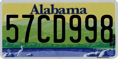 AL license plate 57CD998