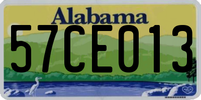 AL license plate 57CE013