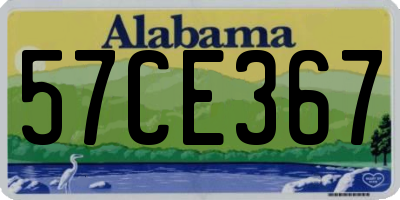 AL license plate 57CE367