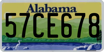 AL license plate 57CE678