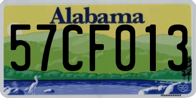 AL license plate 57CF013
