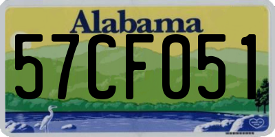 AL license plate 57CF051
