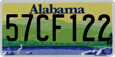AL license plate 57CF122