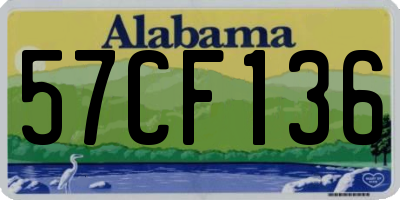 AL license plate 57CF136