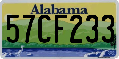 AL license plate 57CF233