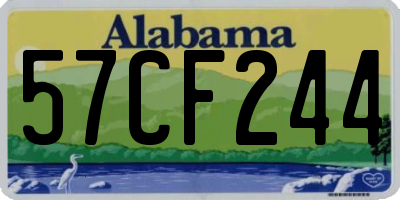 AL license plate 57CF244