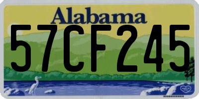 AL license plate 57CF245