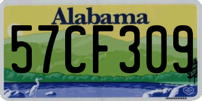 AL license plate 57CF309