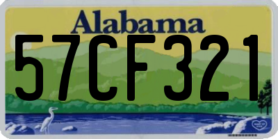 AL license plate 57CF321